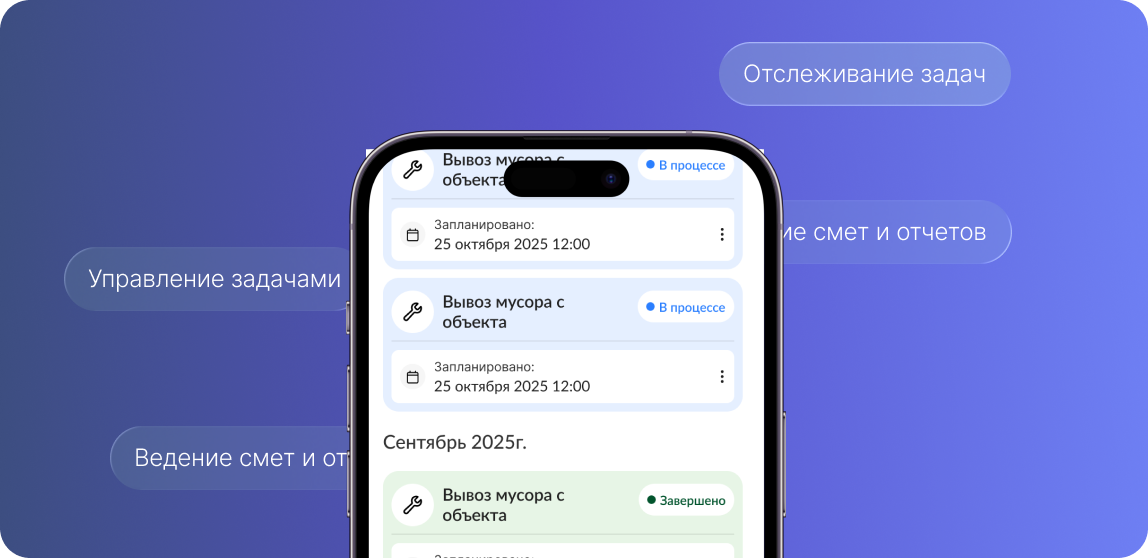 Интерфейс: лента событий по проекту